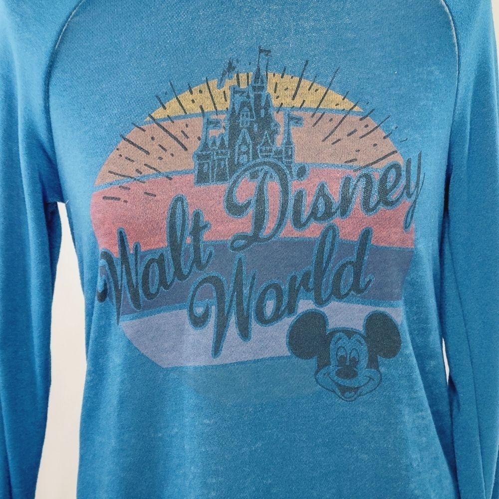 Disney Parks Walt Disney World Logo Long Sleeve Heavier Weight Crew Neck T-shirt - Picture 2 of 11